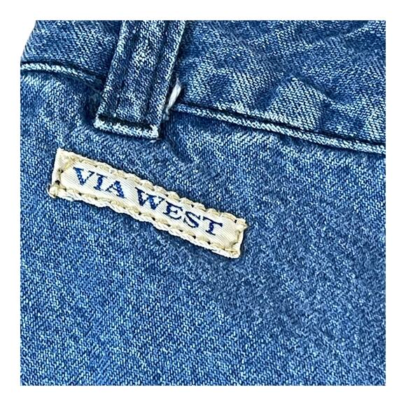 Vintage 80s/90s Via West Ruffled High-Waisted Jeans – Juniors – 23” Waist - Picture 7 of 10